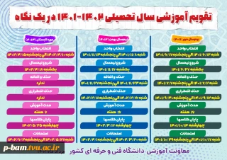 تقویم آموزشی 1402-1401